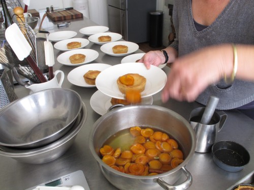 Apricot and frangipane tartlets with cardamom ice-cream